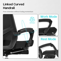 Chaise de bureau ergonomique moderne de qualité supérieure pour la maison, le bureau ou la chambre, avec hauteur réglable, fonction pivotante et repose-pieds rétractable