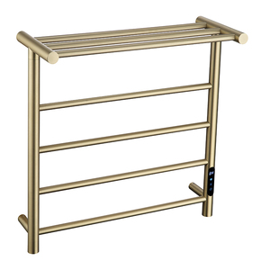 حامل مناشف كهربائي مسخن ذهبي رمادي اللون مع وحدة تحكم، رائج البيع - Product Image 2