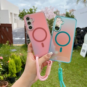 Étui magnétique avec bracelet de couleur dégradée pour <span class=keywords><strong>Samsung</strong></span> Galaxy A05S A15 A25 A35 A55 A14 A24 A34 A54 <span class=keywords><strong>A13</strong></span> A53, compatible avec la charge sans fil - Product Image 6