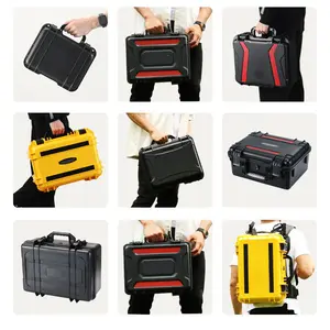 Outdoor portable tool set box push pull trolley case big storage bins for camping tool set box aluminum case