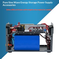 Kit DIY Station d'alimentation portable 2500W Onduleur à onde sinusoïdale pure 12V 24V vers 220V Boîtier de stockage d'énergie extérieur avec affichage numérique