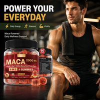 Gummies de Maca en Gros OEM Marque Privée 2000mg Sans Sucre 60 Maca Péruvienne Racine de Maca Soutien Énergétique et Endurance Complément Alimentaire