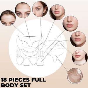 แผ่นซิลิโคนลดริ้วรอย 18 ชิ้น ใช้ซ้ำได้ แผ่นซิลิโคนต่อต้านริ้วรอยสำหรับบริเวณหน้าอก คอ หน้าผาก ร่องอก ชุดแผ่นแปะสำหรับใช้ข้ามคืน - Product Image 4