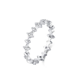 Conjunto de anillo y aretes de estrella creativos personalizados en plata de ley S925, estilo dulce y moderno, conjunto de joyería de estrella con diamantes brillantes. - Product Image 6