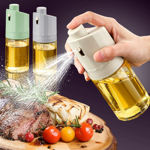 Rociador de aceite de vidrio de grado alimenticio de 230 ml, botella de aceite atomizadora tipo prensa, para freír al aire, barbacoa, antiadherente, rociador de aceite de boca ancha - Product Image 1