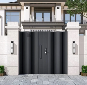 Puerta plegable de aleación de aluminio, puertas de entrada con revestimiento en polvo <span class=keywords><strong>para</strong></span> apartamento, patio, centro comercial, uso de Villa, puerta plegable - Product Image 2