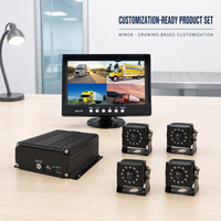 Système de caméra mobile DVR GPS 4G pour camion avec enregistrement 4CH 8CH 12CH, moniteur IPS 7 pouces, vision nocturne, WDR, capteur G et contrôle par application