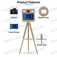 Cabina de Fotos DSLR Todo en Uno de 15.6 Pulgadas, Cámara SLR con Impresión Instantánea, Máquina para Selfies de Metal de Grado Aeronáutico, Control Remoto/Táctil, Estuche de Transporte