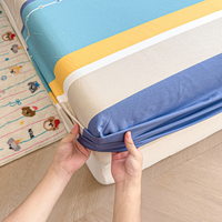 Usine en gros sur mesure 100% coton imprimé large bord couvre-lit simple drap housse et protège-matelas