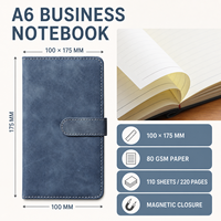 Carnet A6 avec fermeture magnétique, journal d'affaires en cuir PU personnalisé pour cadeaux d'entreprise et notes de réunion