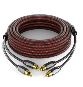 Amplificador 2RCA de cobre puro chapado en oro de doble canal para audio de coche con clip para cable - Product Image 1