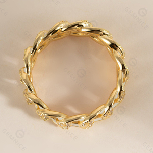 Gemnel 925 Sterling Silver High-end Modern Craft Design <b>Thick</b> Cuban Enamel Link <b>Ring</b> - Product Image 5