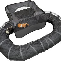 Tunnel de jeu pliable et roulant pour chat, design 2-en-1, lavable et respirant, 70x250cm