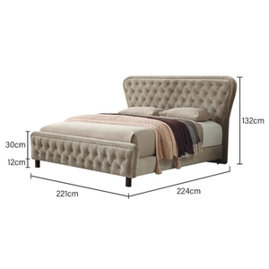 Luxury Modern Wooden Frame Velvet Upholstered Tufted <strong>Platform</strong> <strong>Double</strong>/Queen/King Size Bedroom <strong>Bed</strong> - Product Image 2