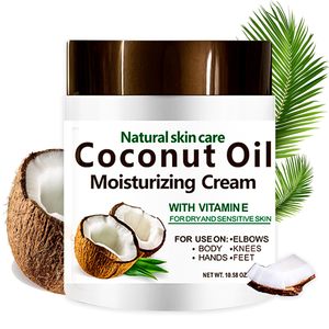 Crème hydratante naturelle à l'huile de coco pour le visage, les mains et les cheveux, hydratation intense pour peaux sèches, marque privée - Product Image 1