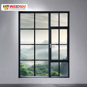 Système de fenêtres en aluminium double trempé série Weidun VF99 Fenêtre à battant en aluminium à rupture thermique minimaliste en alliage d'aluminium - Product Image 3