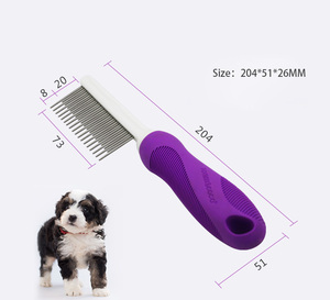 Stainless Steel Long-Short Teeth Comb for Pet Hair Grooming ABS Bathing Product Sustainable and Stocked Dog and <b>Cat</b> Finishing - Product Image 5