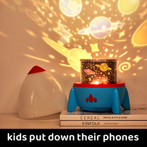<span class=keywords><strong>BAHE</strong></span> LED ciel étoilé projecteur veilleuse moderne enfants bleu noir étoile lune lampe pour chambre décor maison batterie salon - Product Image 3
