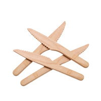 Couteau jetable en bois de haute qualité, couverts biodégradables pour boulangerie, café, snack-bar, service quotidien de desserts