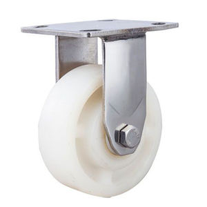 304 SUS Suporte 4 Polegada 5 Polegada 6 Polegada <span class=keywords><strong>8</strong></span> Polegada Industrial Trolley PA Roda De Rodízio De <span class=keywords><strong>Nylon</strong></span> Pesado Giratório Branco - Product Image 6