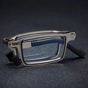 Gafas de lectura para hombres y mujeres, gafas plegables con montura metálica, gafas para presbicia con caja, gafas de lectura antiluz azul - Product Image 3