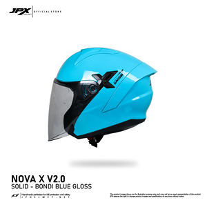 El casco abierto JPX Nova X V2 en azul oscuro brillante es perfecto para una conducción elegante y segura en cualquier condición. - Product Image 4