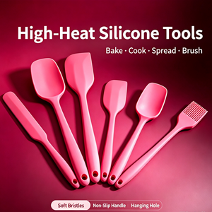 6 Piece <b>Silicone</b> Baking Spatula Set Non <b>Stick</b> Pastry Utensils Food Grade Heat Resistant Kitchen Baking Tools - Product Image 4
