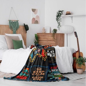 Gamer Gift Flannel <b>Blanket</b> <b>Throw</b> <b>Blanket</b> Nap <b>Blanket</b> Machine Washable Fade Resistant for Bed Sofa Couch Custom Print Wholesale - Product Image 2