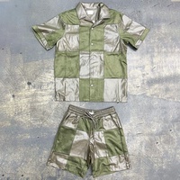 Ensemble de survêtement pour homme en daim et cuir de haute qualité, veste courte en cuir à deux pièces avec empiècements, design personnalisé, dernière collection été