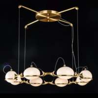 Design haut de gamme Alibaba Chine Lustre globe en verre en laiton Offre Spéciale