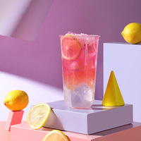 Gobelets en plastique transparents en forme de U jetables personnalisés de 12oz 14oz 16oz pour le café glacé en gros avec couvercles