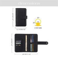 Hongbo Classeurs A6 Slim à anneaux dorés 30MM en cuir Saffiano Epi Ripple 12 couleurs avec pochette frontale – Meilleure vente