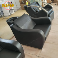 Siman noir pas cher shampooing chaise haute qualité coupe de cheveux Salon de beauté meubles lavage des cheveux avec bol bassin salon de coiffure à vendre