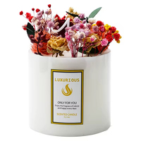 Bougie en cire de soja parfumée aux fruits, faite à la main, luxueuse, fleurs séchées, aromathérapie de haute qualité, décoration moderne pour la maison, Thanksgiving