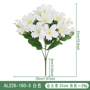 Bouquet de fleurs artificielles Guanyi en soie, réalistes, pour mariage et décoration intérieure, 8 couleurs - Product Image 5
