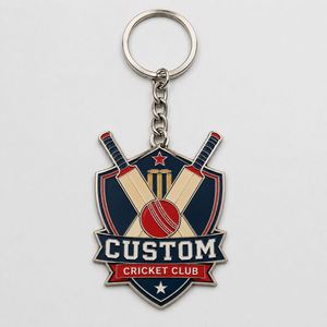 Porte-clés personnalisés en gros de haute qualité, modèle chauve-souris, design sur le thème de l'athlétisme, souvenir du club de cricket - Product Image 2