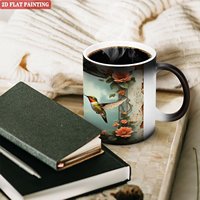Tasse à café magique thermosensible en céramique 11oz, couleur noire givrée changeante, livraison directe