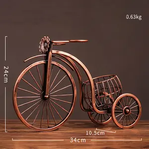 Metal Tricycle-Shaped Red Wine Rack Home Bar Beer Whisky Bottle Display Shelf Wine Champagne Glass Stand Home Decorative