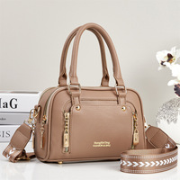 JMM62 12 Sacs à main rétro couleur unie pour femmes 2026 Nouveau sac sous le bras coréen tendance avec fermeture éclair