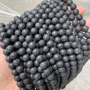Cuentas de piedra de <span class=keywords><strong>lava</strong></span> baratas al por mayor para collar de bricolaje, difusor de aceite esencial, piedras de cuentas de <span class=keywords><strong>lava</strong></span> - Product Image 2