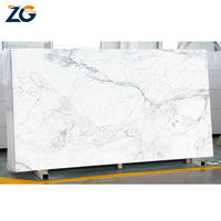 Planche de surface solide ZGSTONE Calacatta, pierre de marbre artificielle, plan de travail de cuisine, comptoir pour salles de bain, dalle murale, plateau de table