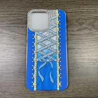 Coque de téléphone en TPU de luxe avec design perle pour iPhone 17 16 15 14 13 12 11 et Vivo V70 Y05 Y31D Y400 V60, avec nœud et diamants