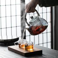 Théière en verre borosilicate de 1200 ml avec filtre, bouilloire en verre pour la santé, bouilloire domestique, service à thé de bureau