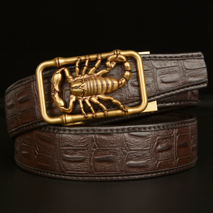 Cinturones Vintage versátiles de cuero de vaca genuino de alta calidad con hebilla automática Cinturón informal para hombre para Jean - Product Image 1