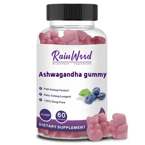 OEM ปรับปรุงอาหารเสริมการนอนหลับ Ashwagandha Gummies ผักมะขามมะขามมังสวิรัติ