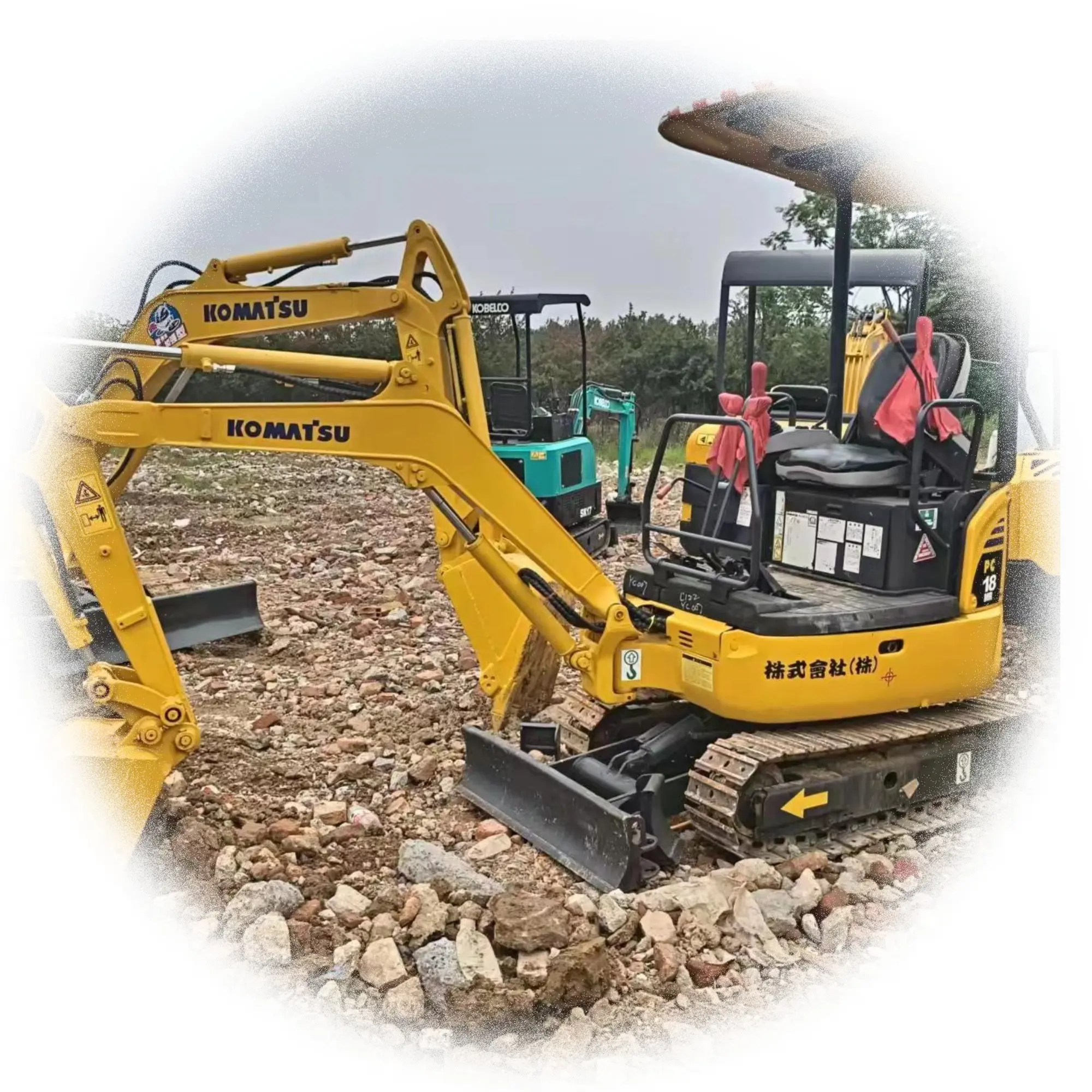 Kullanılan mini çok fonksiyonlu ekskavatör Komatsu PC18MR 20 30 kompakt 2 .3 ton kullanılmış ekskavatör paletli bahçe kullanılan mini ekskavatör