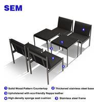 Table et chaises de café noires de haute qualité SEM, table de restaurant en bois avec 4 chaises, ensemble de meubles pour zone de loisirs