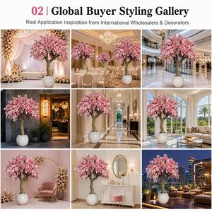 Grand arbre artificiel en fleurs de <span class=keywords><strong>cerisier</strong></span> rose Oh Arts, avec fleurs en soie et tronc en fibre de verre, pour décoration de mariage, événements et extérieur - Product Image 2