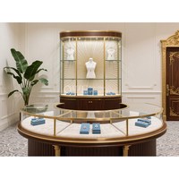 Vitrine à bijoux en verre personnalisée à éclairage LED Bijouterie Comptoir de magasin de bijoux de luxe Vitrine de présentation Design