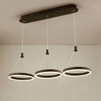 Luminaire suspendu moderne de style nordique à 3 anneaux LED pour salon, îlot de cuisine, hôtel, restaurant